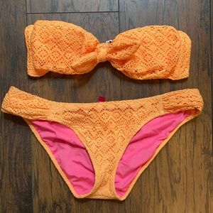 Victoria’s Secret Neon Orange Crochet Bikini